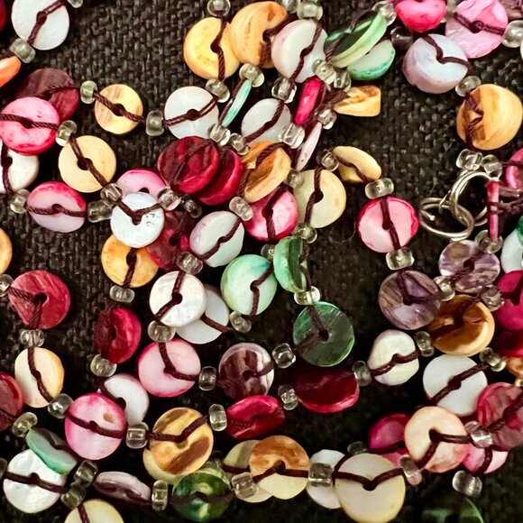 Handmade Beaded Multicolor Necklace - 24 in - Picture 3 of 3